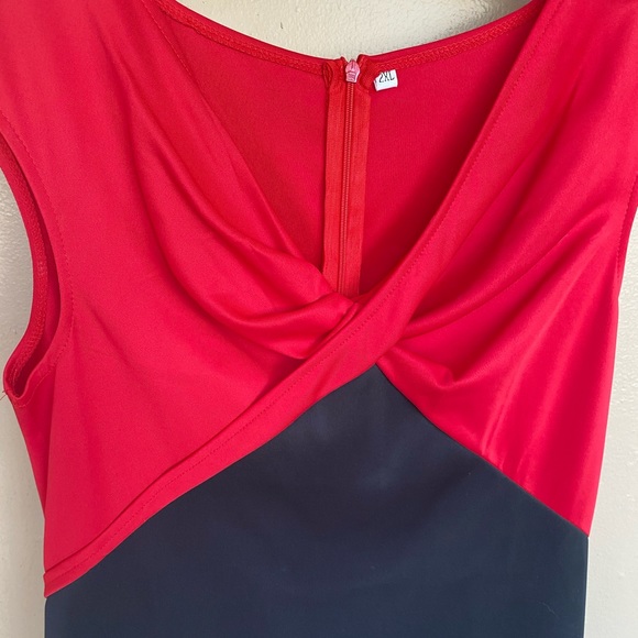Dresses | Red And Black Midi Dress Large Size | Poshmark